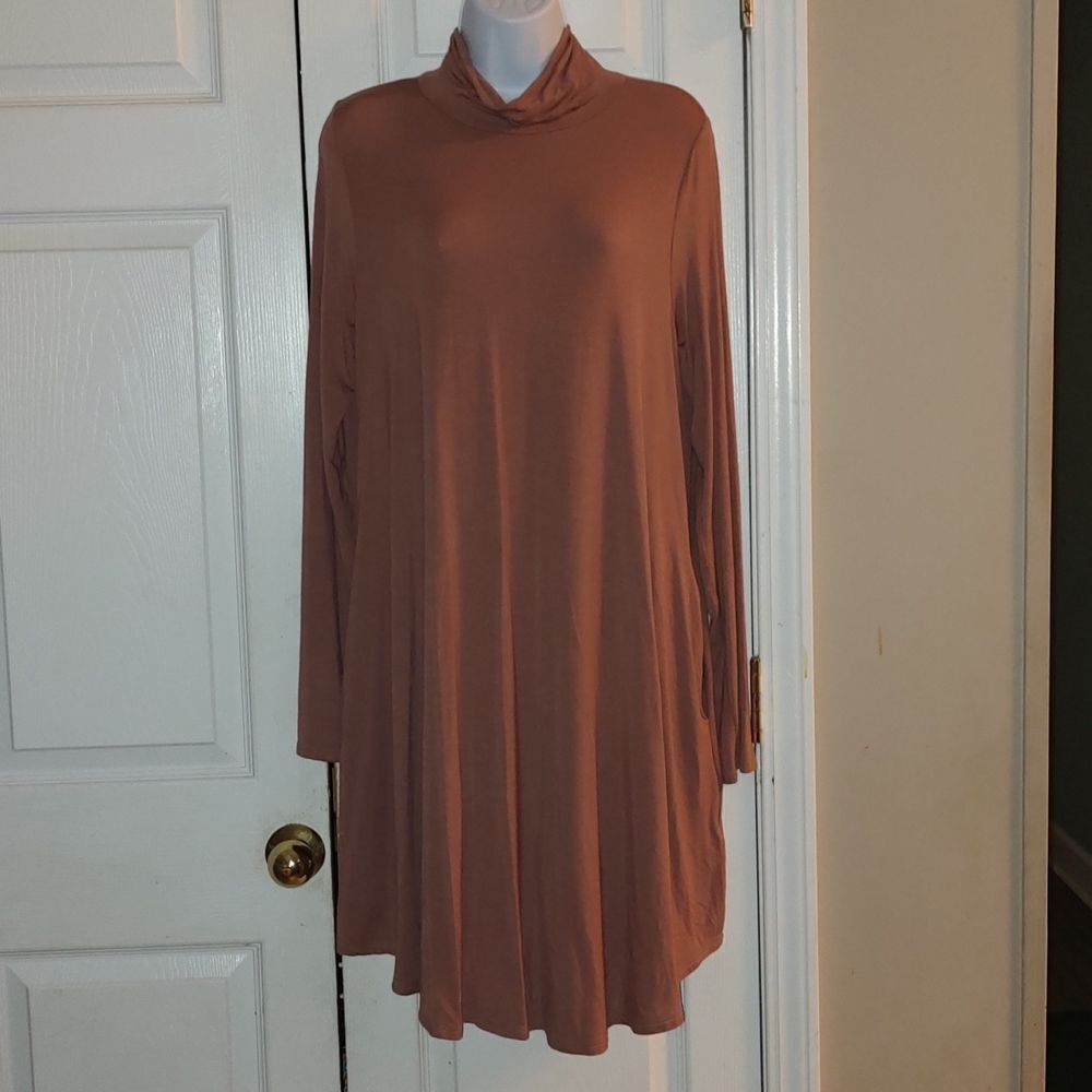 MTS dusty mauve  long sleeve casual dress Sz L  NWOT